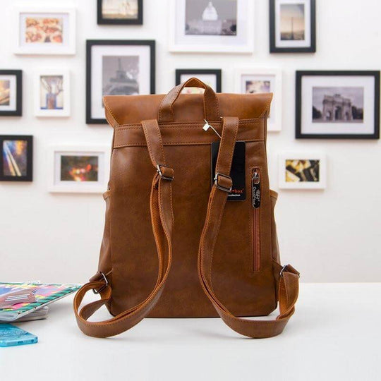 Vintage Faux läder ryggsäck
