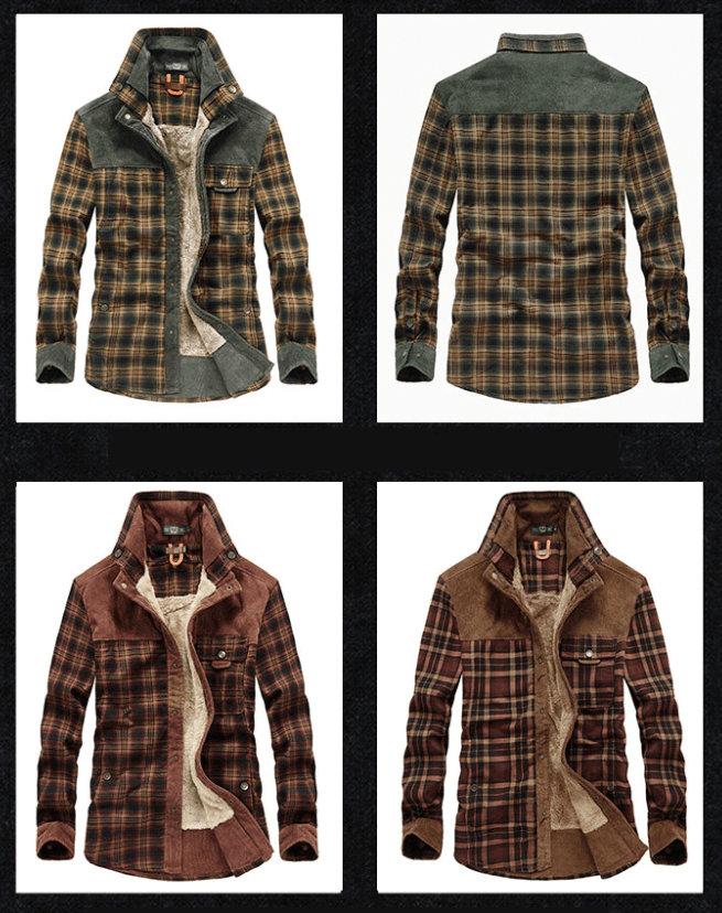 Flannel Plaid vinterjacka