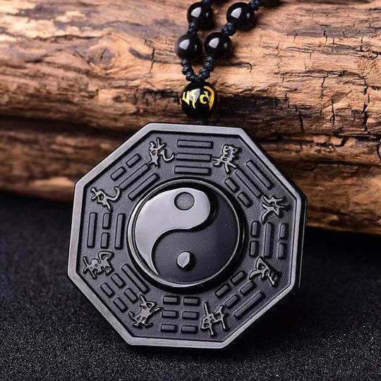 Obsidian Yin Yang Necklace